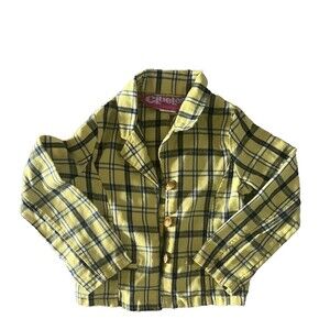 Clueless Movie Girls Plaid Jacket Size M Costume Yellow/Black Cosplay Preppy